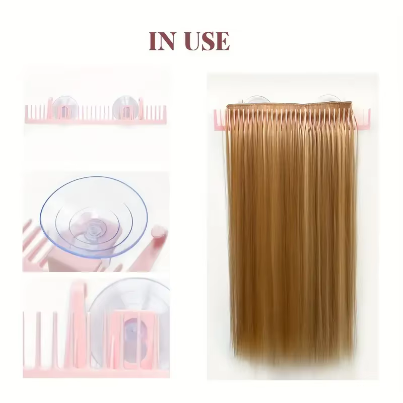 Support d'extension de cheveux Portable 2 pièces, organisateur de rangement de perruque tissé léger
