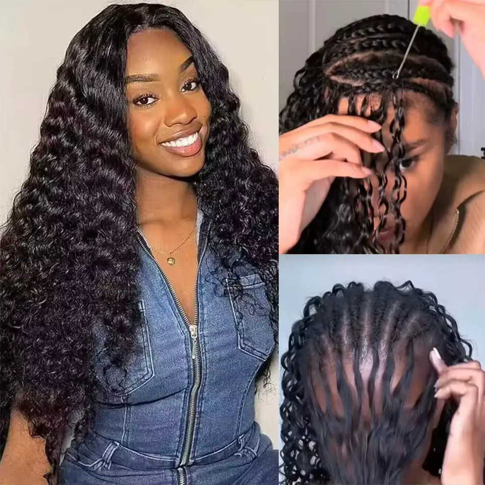 Extensions de cheveux au crochet 12A Deep Wave sans nœuds pré-séparées, mèches de cheveux humains Wa