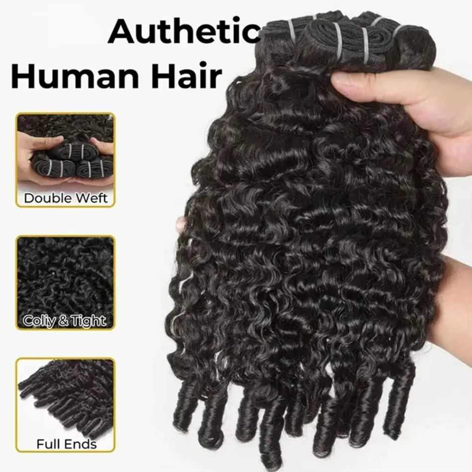 12A Extensions de cheveux bouclés birmans, mèches de cheveux humains vierges bruts non traités, tiss