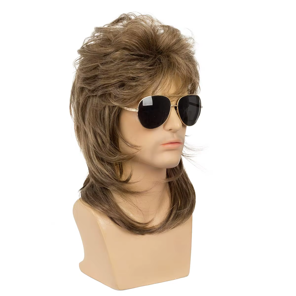 Perruques mulet pour hommes synthétiques des années 70 et 80 Costumes hommes noir fantaisie accessoi
