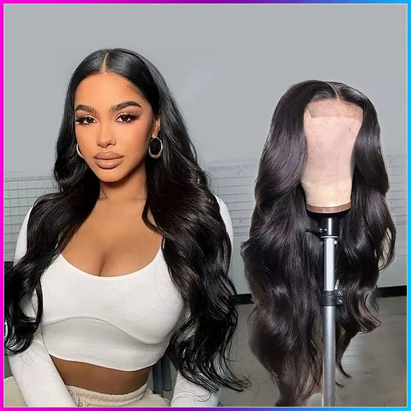 Perruque synthétique ondulée noire naturelle de qualité supérieure pour femmes, partie centrale bouc