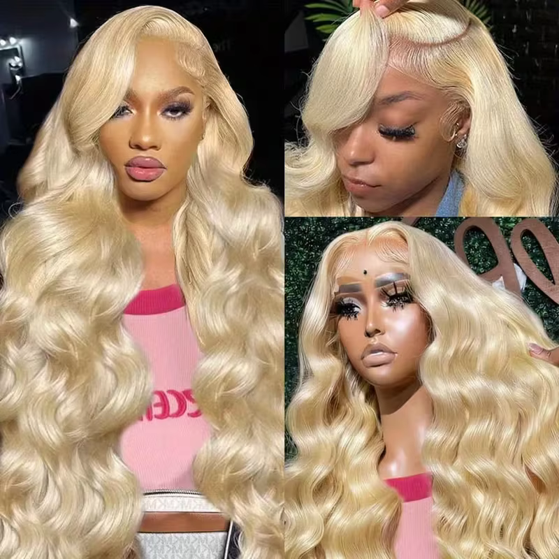 Vague de corps 613 Blonde 13x4 Hd dentelle avant perruques de cheveux humains 220% densité brésilien