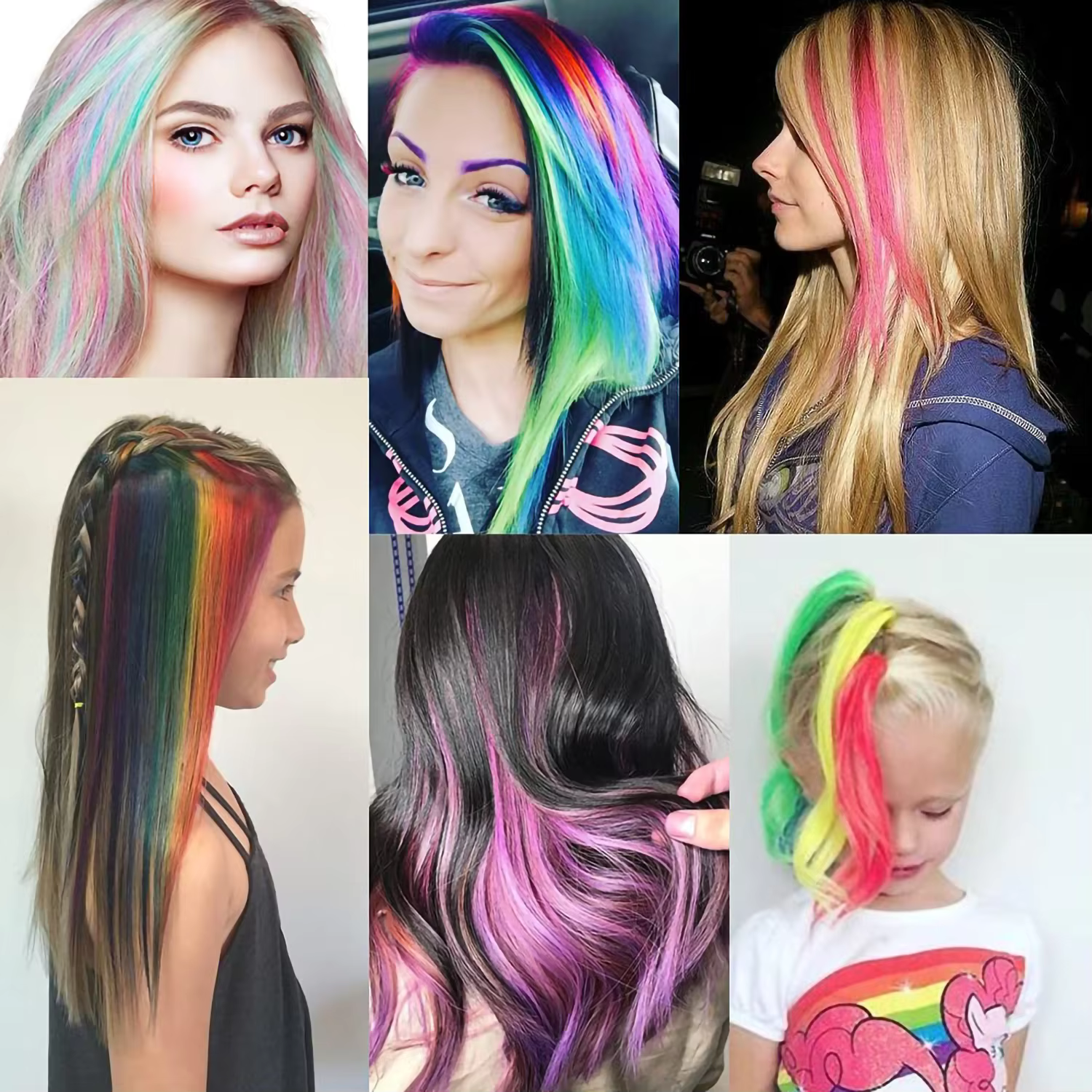 Extensions capillaires synthétiques lisses de 20 pouces, postiches de couleur lumineuse, pinces à ch