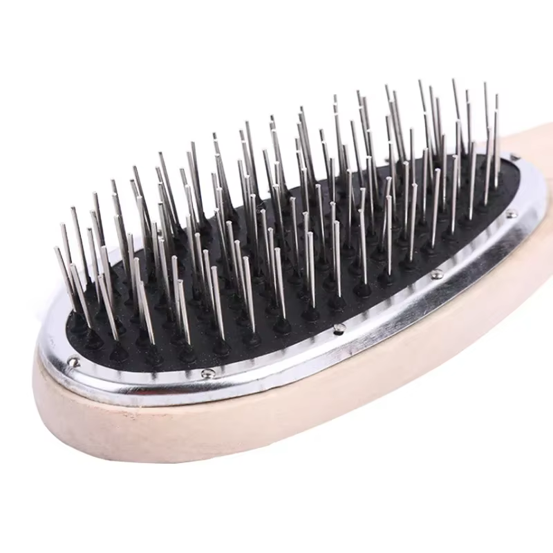 Brosse à cheveux pour perruques, peigne en acier anti-dérapant pour extensions de cheveux enchevêtré