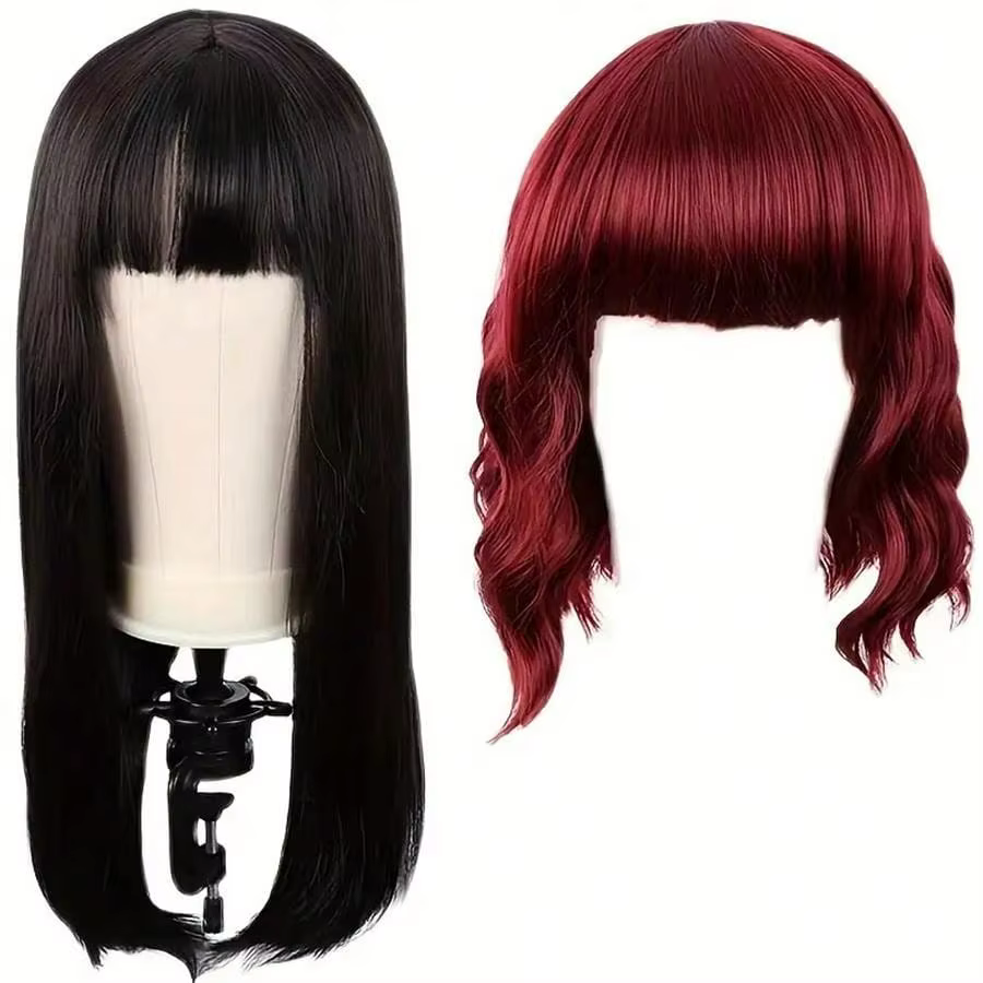 Tête de Mannequin de 22 pouces avec support, modèle de perruque en toile avec trou de montage pour l