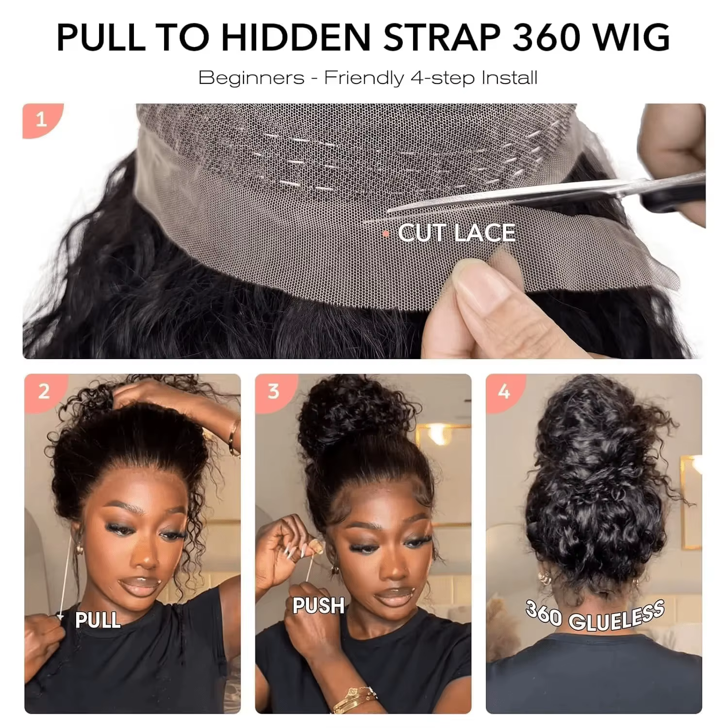 Perruques bouclées 360 HD Full Lace en cheveux humains pré-épilées, perruque frontale en dentelle 13