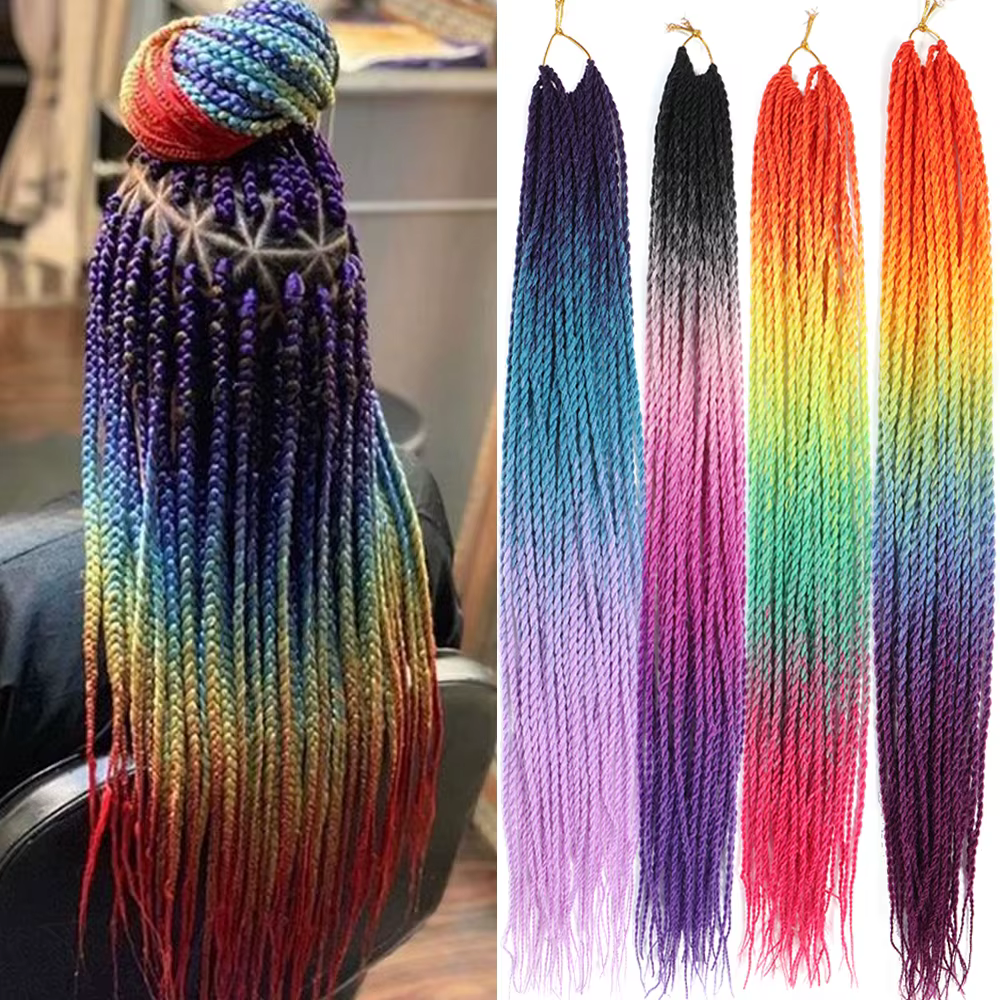Cheveux torsadés sénégalais tressés au Crochet, 24 pouces, dreadlocks synthétiques, tresses au Croch