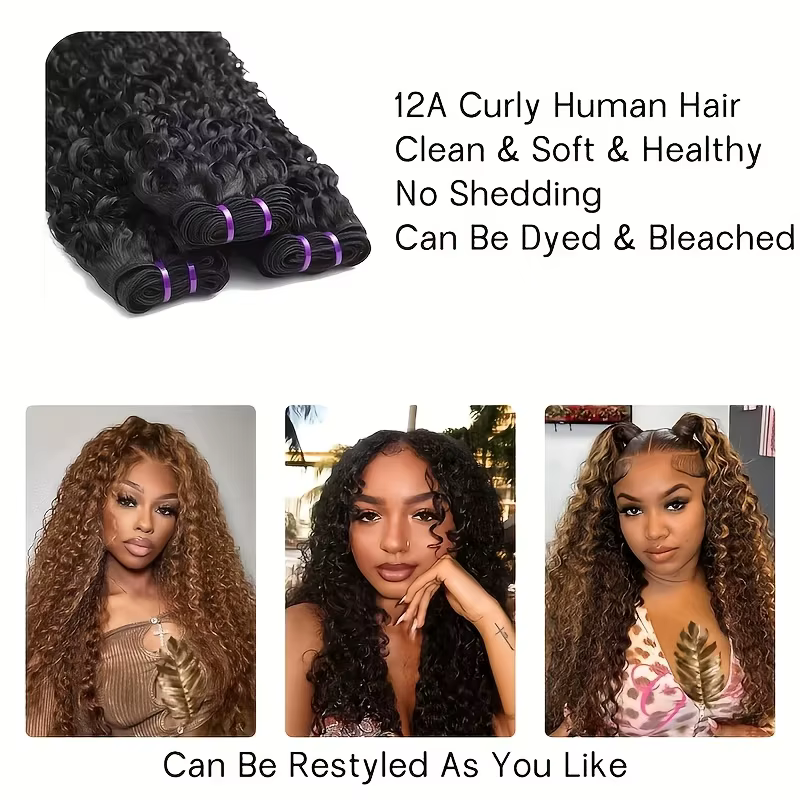 Extensions de Cheveux Humains Bouclés Birmans 100% Naturels, Qualité Cheveux Humains, Ondulations Pr