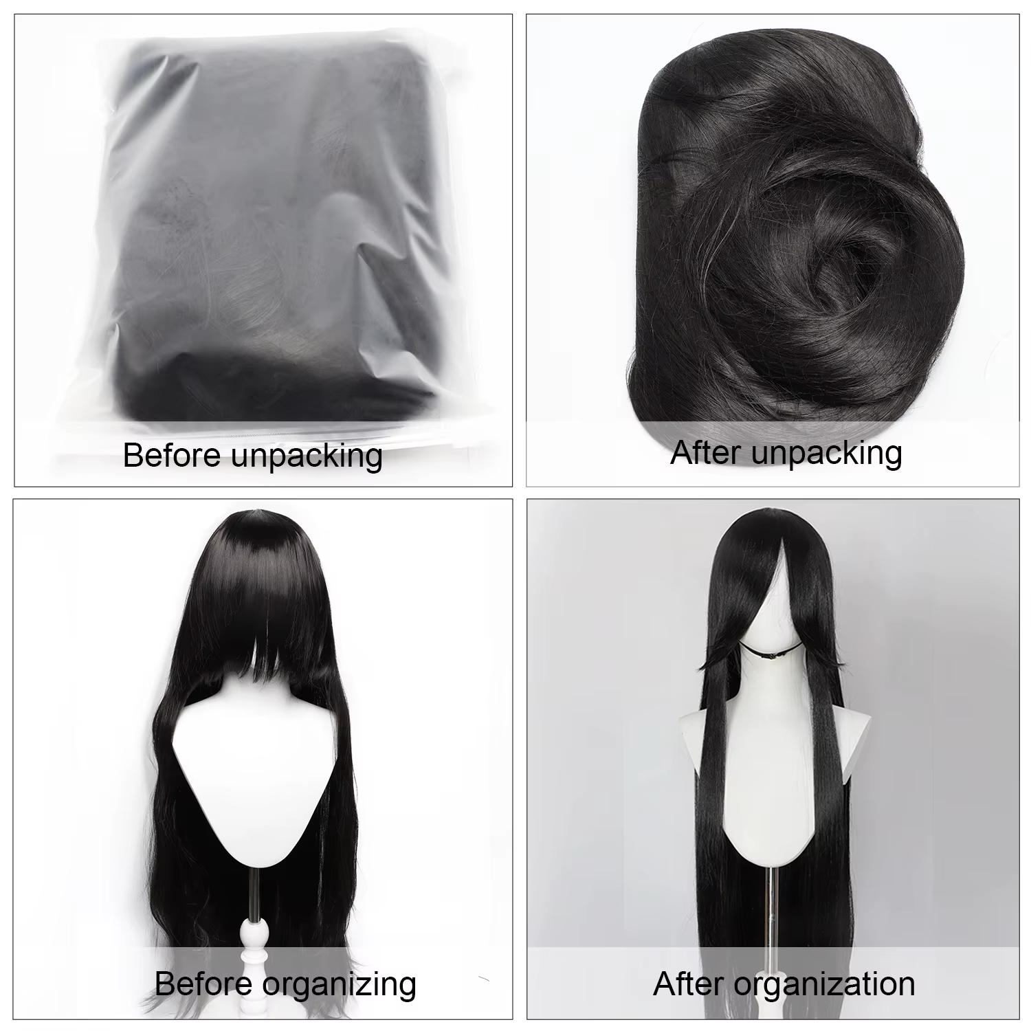 Perruque de Cosplay synthétique longue et lisse de 100CM avec frange, perruque de Cosplay rose viole