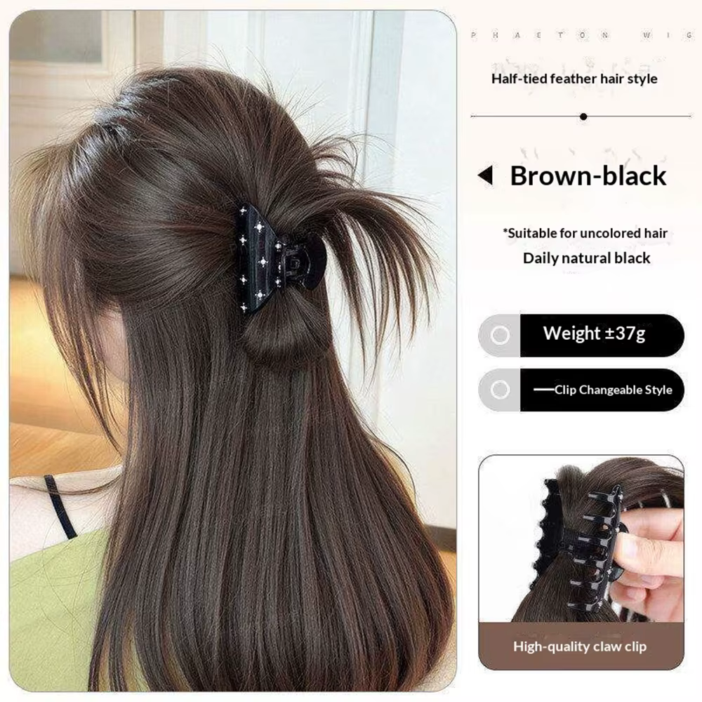 Chignon désordonné et volumineux à pince, postiche synthétique résistant à la chaleur, accessoires c