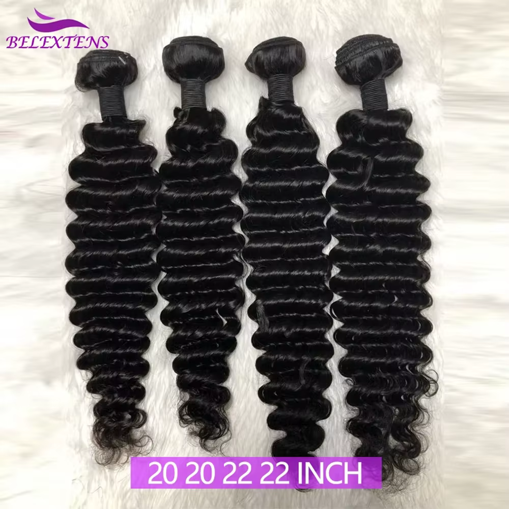 Deep Wave Mèches Avec Closures Deep Wave Tissage Avec Closure 4x4 Closure Tissage Bresilien Deep Cur