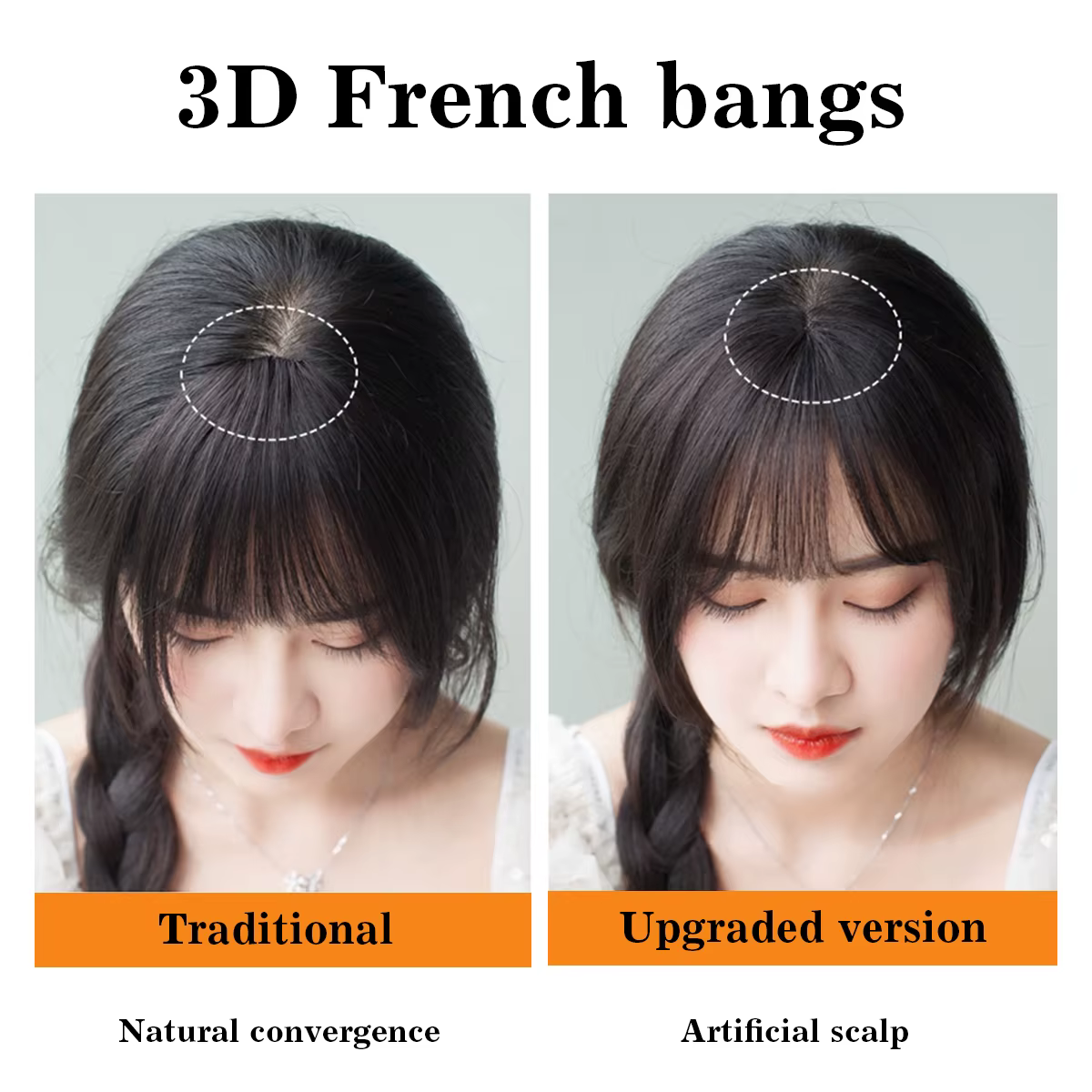 DUTRIEUX synthétique 3D français frange perruque réédité air frange topper perruque naturel courbe s