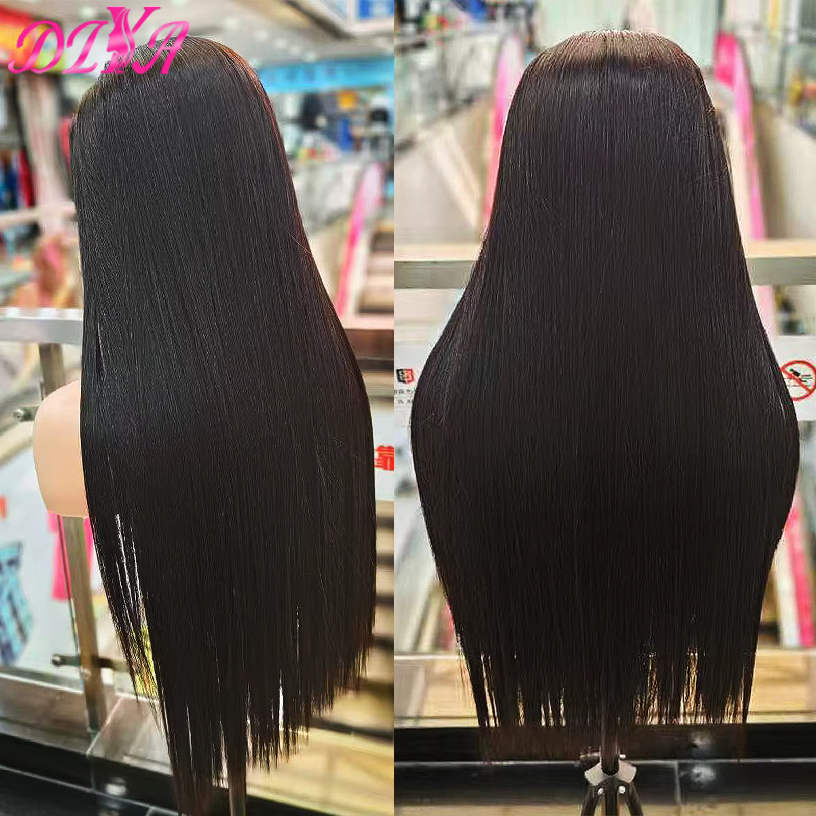 28 30 pouces Double tirage os droit brut vietnamien perruques de cheveux humains 2x6 réel HD dentell