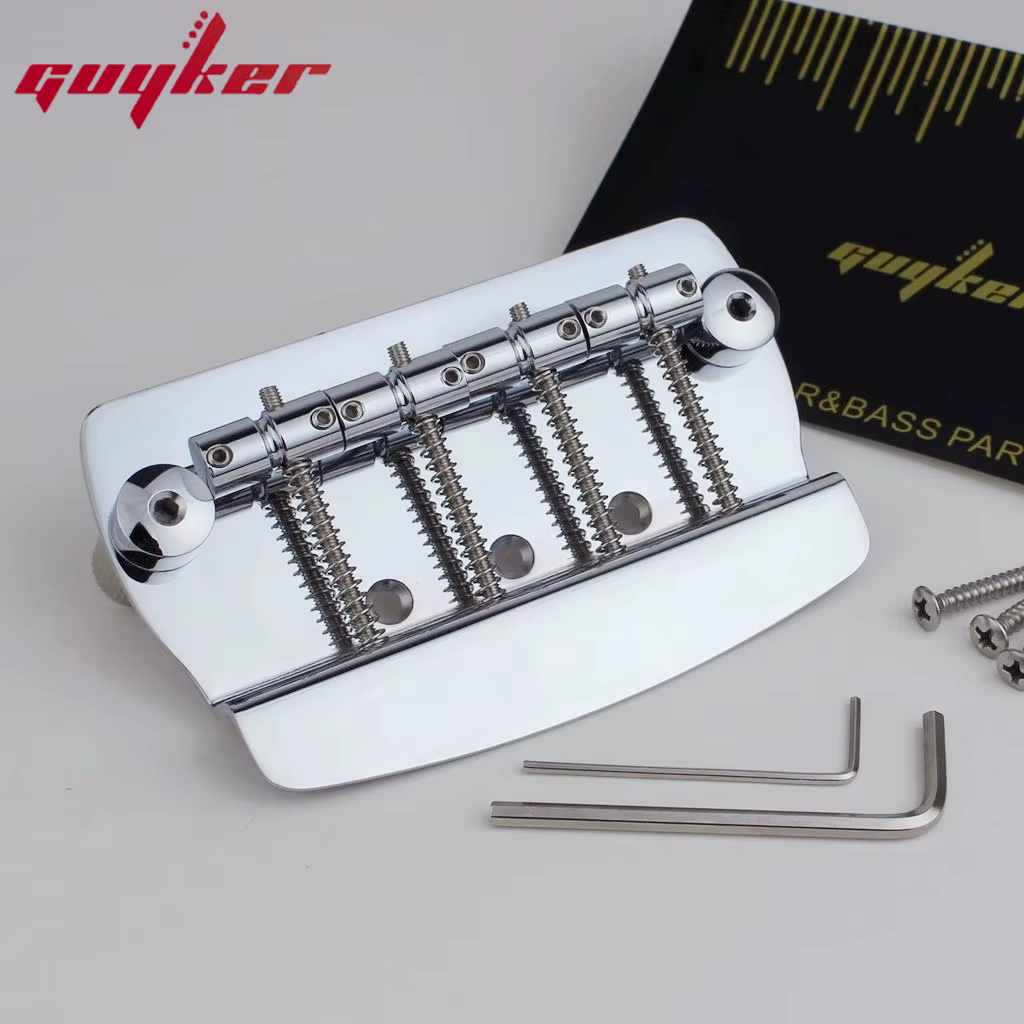 Pont de basse fixe Chrome 4 cordes Hard Tail MMB4 Chrome Noir