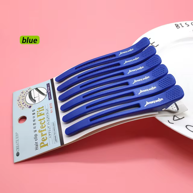Lot de 6 pinces à cheveux en plastique en forme de bec de canard pour la séparation des mèches - Pin