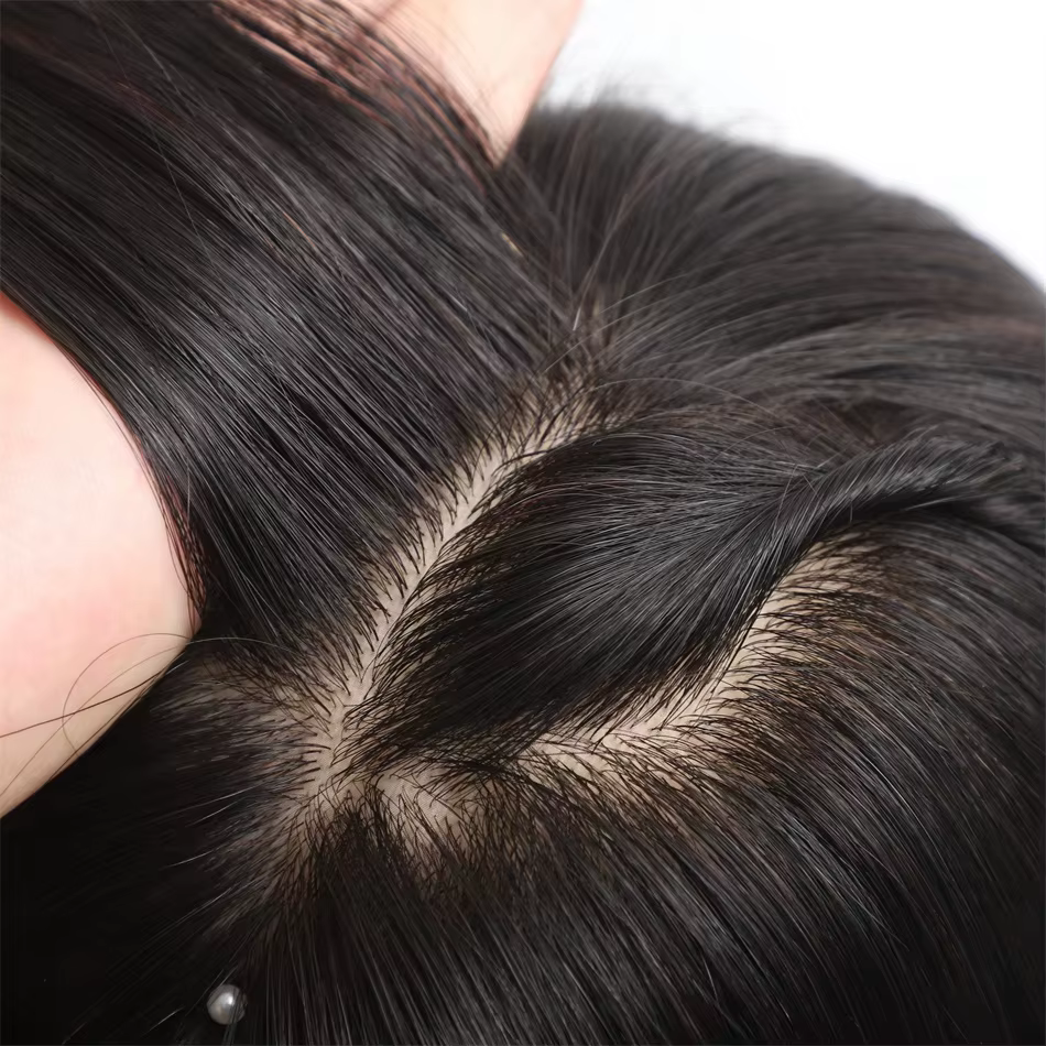 6x6 soie Base supérieure pleine dentelle perruque de cheveux humains soyeux droite péruvienne Remy c