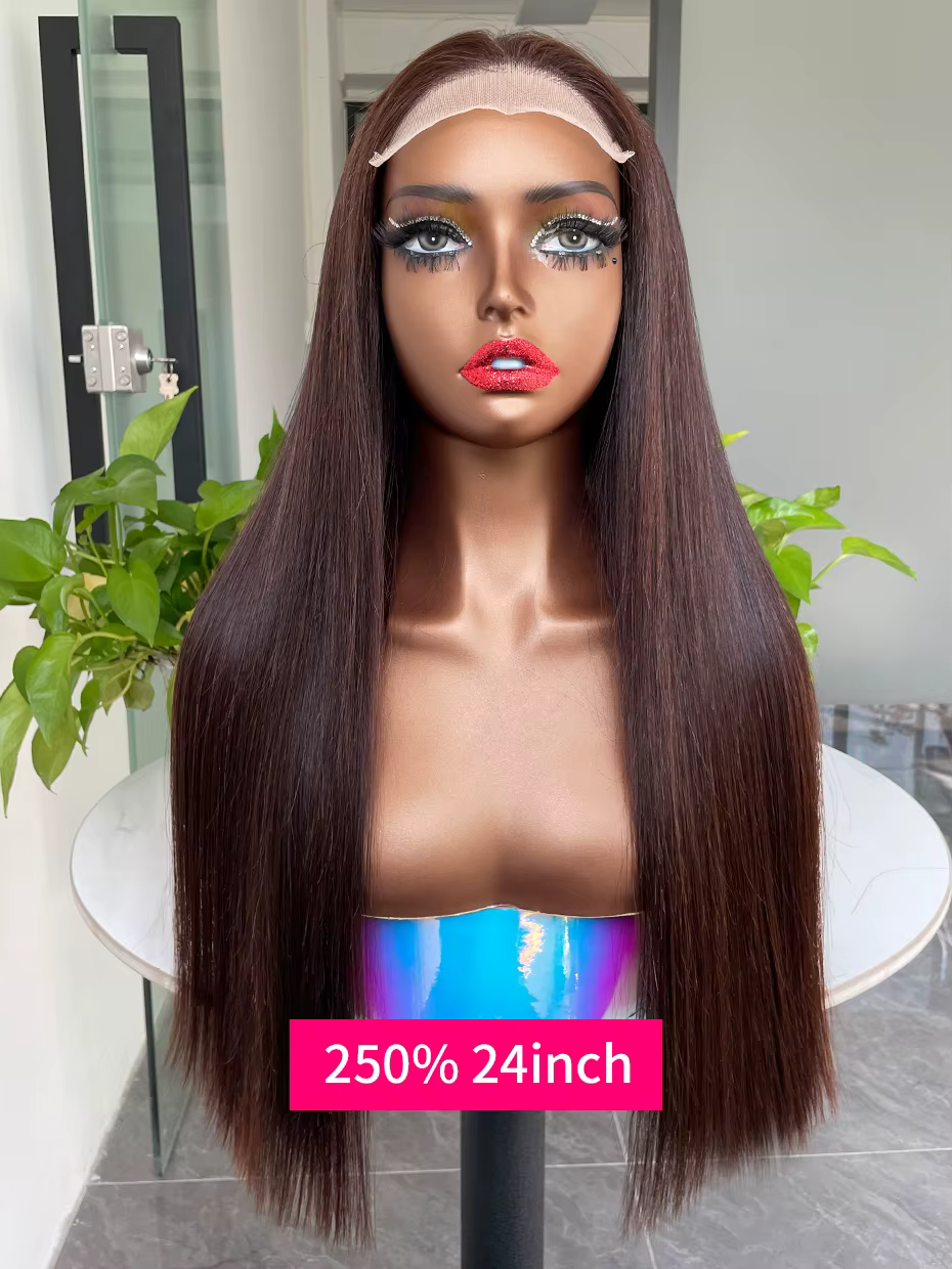 Extensions de cheveux transparentes lisses et droites 5x5 de 20, 22 et 24 pouces # Perruque Lace Fro