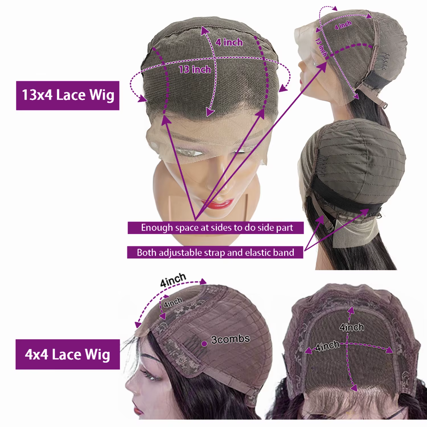 Perruque Bob Lace Front Wig brésilienne naturelle, cheveux courts bouclés, 13x4, vierges, 100% cheve
