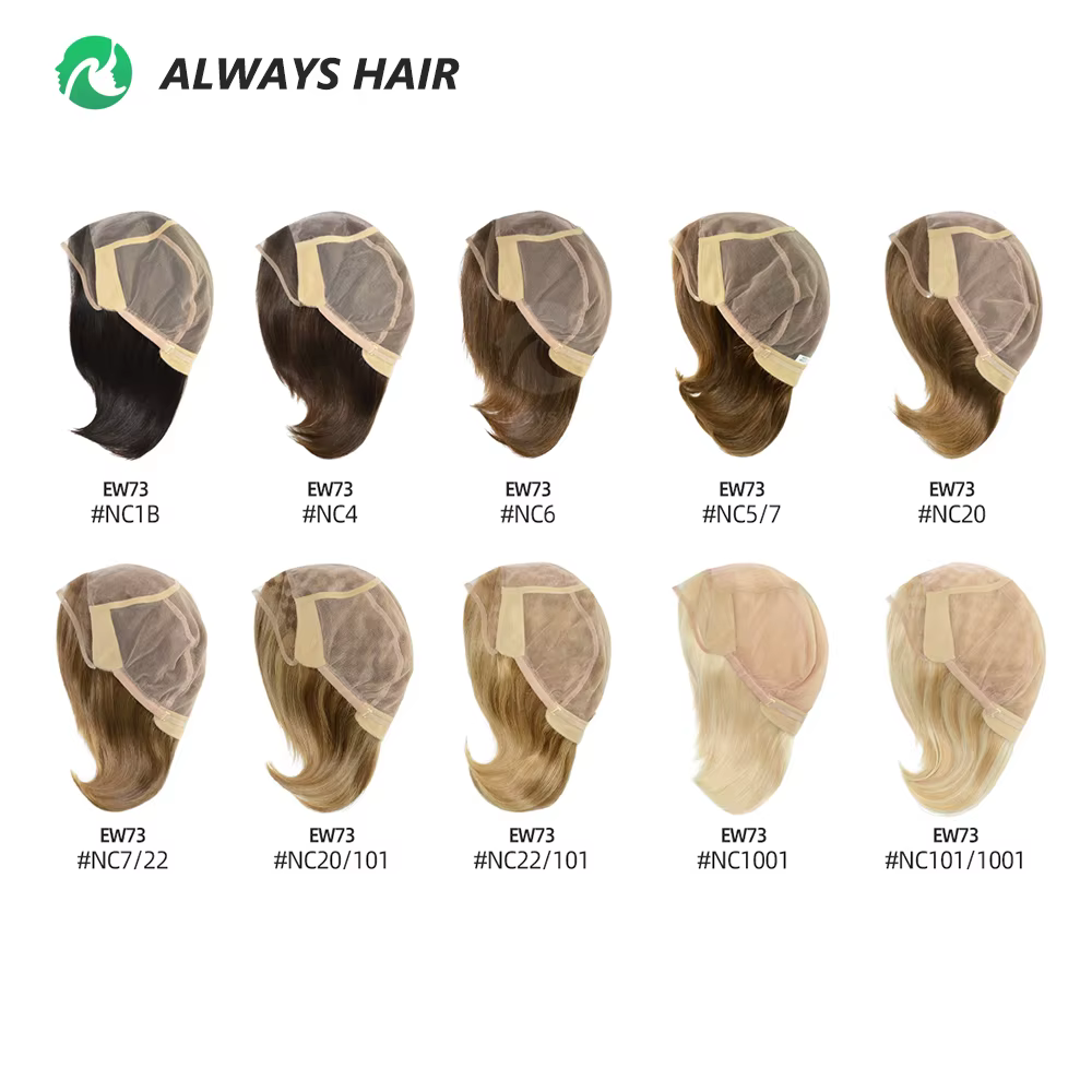 Moo73-Perruque Lace Front Wig naturelle courte, cheveux vierges, style français européen, 6 pouces, 
