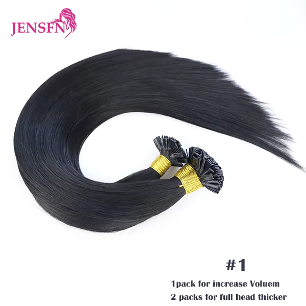 Extensions de cheveux humains à pointe plate JENSFN, lisses, Fusion, 16-26 pouces, 1g/mèche, 100% ch