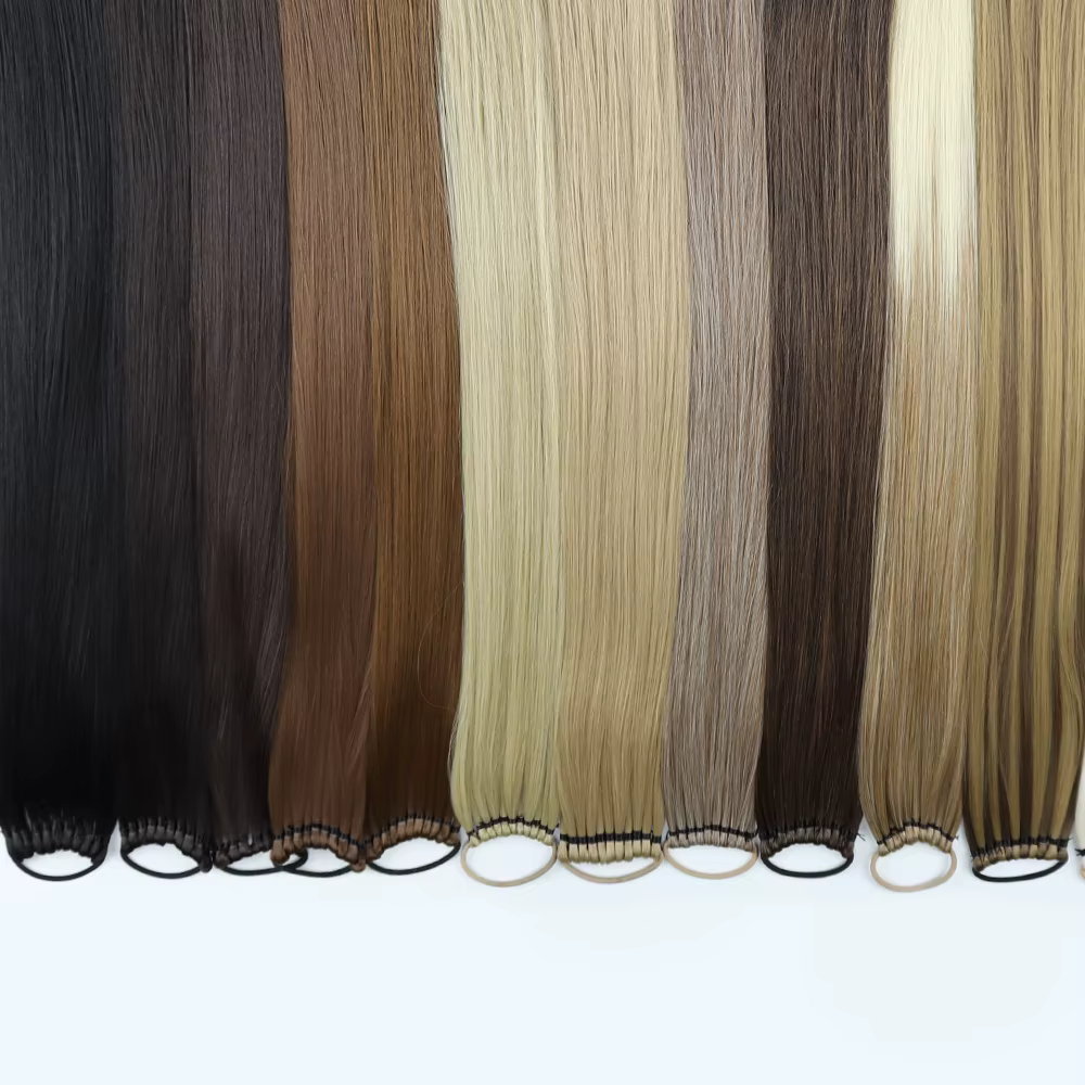 Extensions synthétiques queue de cheval 24 pouces, postiche tressée naturelle noire, postiche longue