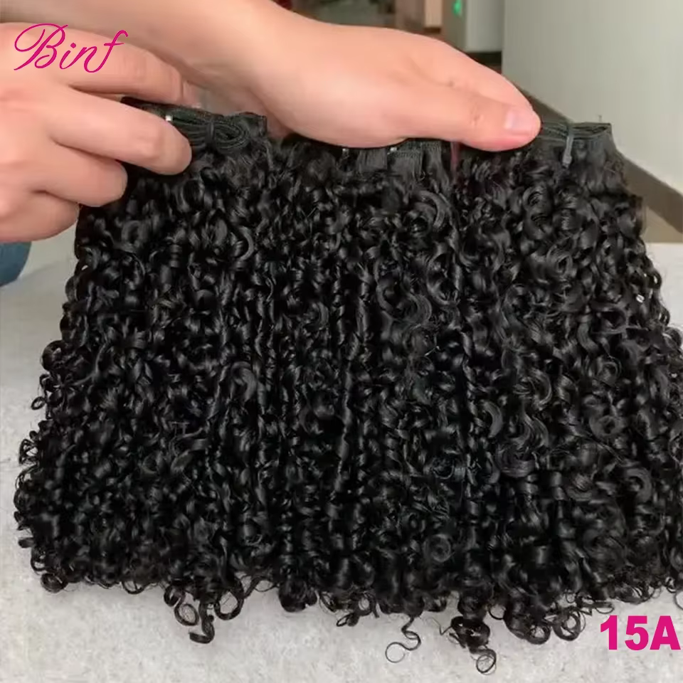 Lots de Cheveux Humains Bouclés Pixie, Bundles de Cheveux Bouclés Profonds, Tissage de Cheveux Brési