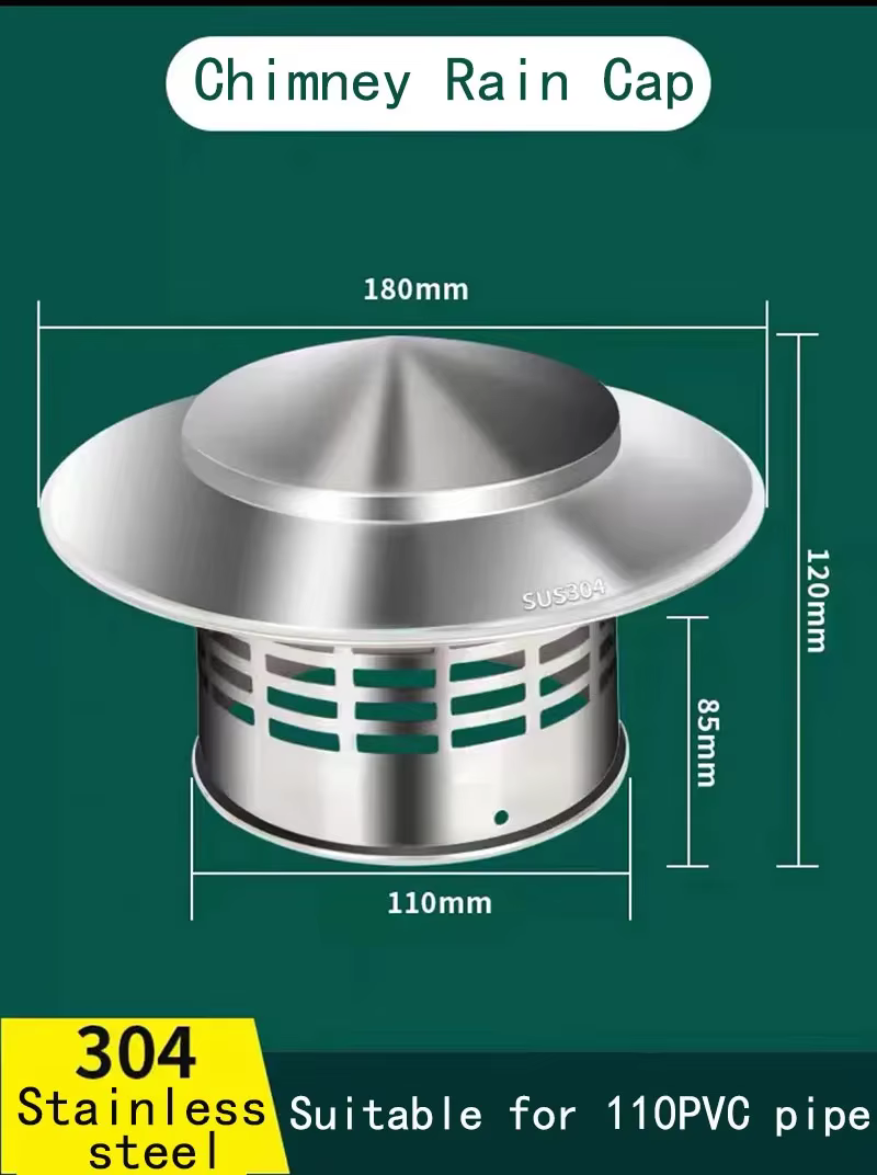 Capuchon d'extérieur tendance en acier inoxydable, sortie d'air frais, tuyau de toit, capot d'accès,