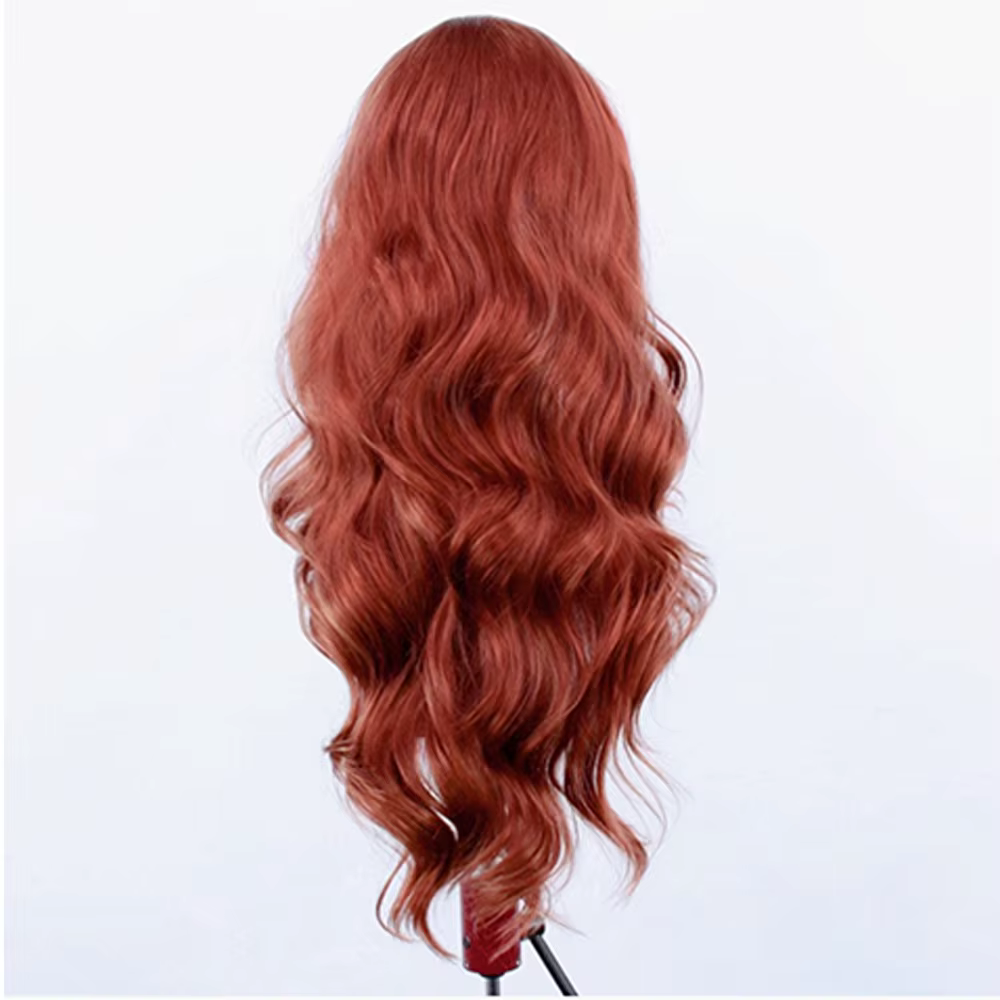 Perruque Lace Front Wig synthétique ondulée rouge cuivre, perruque longue en cuivre pour femmes, per