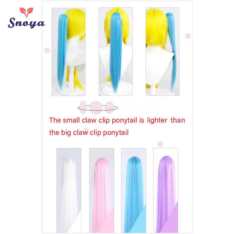 Snoya 60 cm/30 cm synthétique polyvalent longue droite pince à griffes extensions de queue de cheval