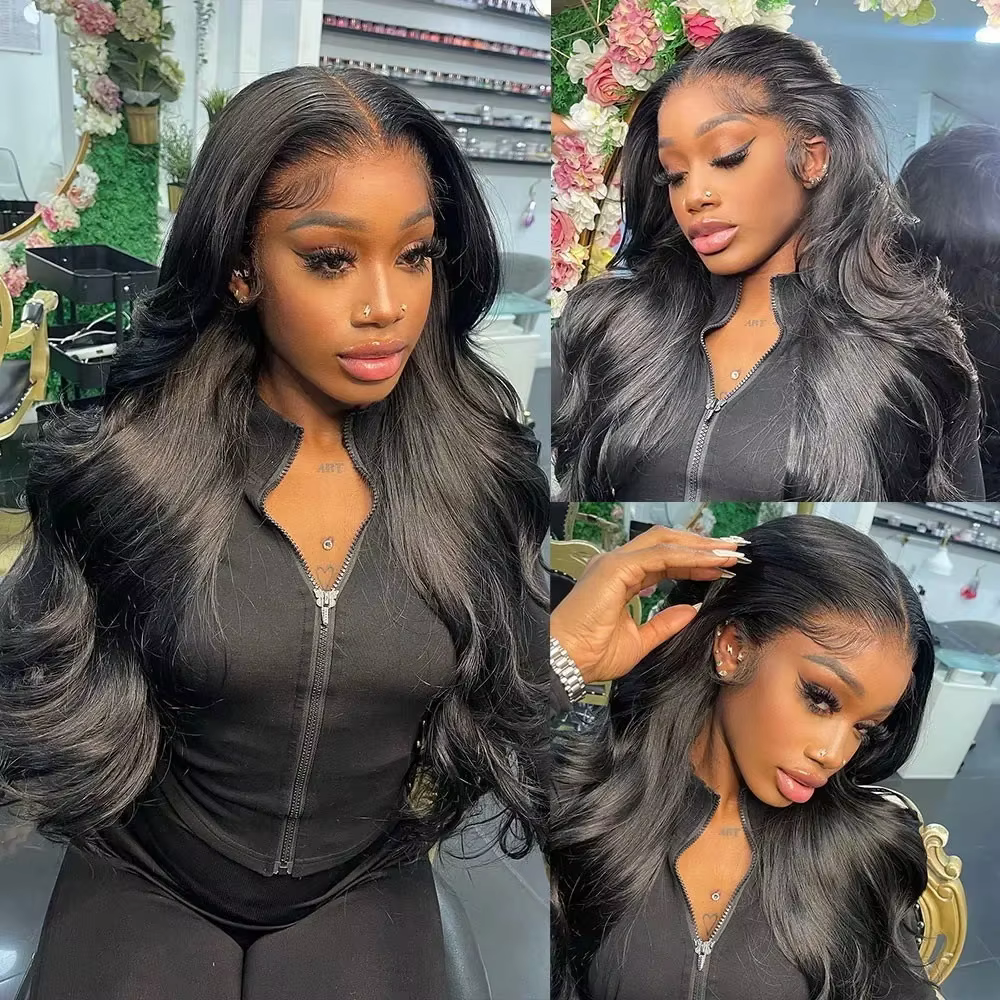 Perruques brésiliennes Body Wave 13x6 HD en cheveux humains naturels avec dentelle transparente, den