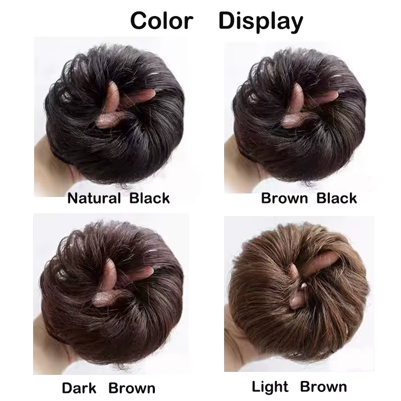 Extensions de chignon synthétique bouclé désordonné, postiches élastiques, chignon synthétique en fo