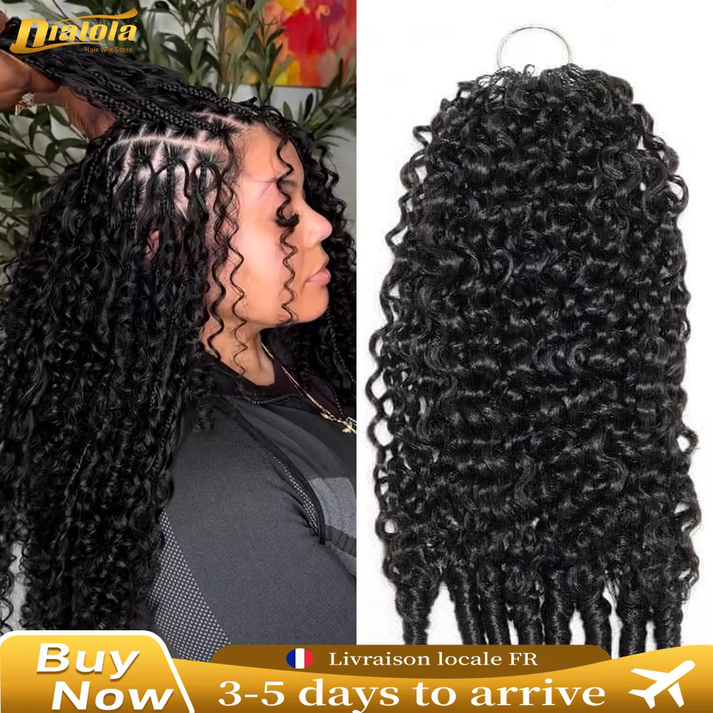 Afro Kinky Burmese Deep Curly Knotless Pre-Separated Crochet Feather Hair Extensions Curly Human Hai