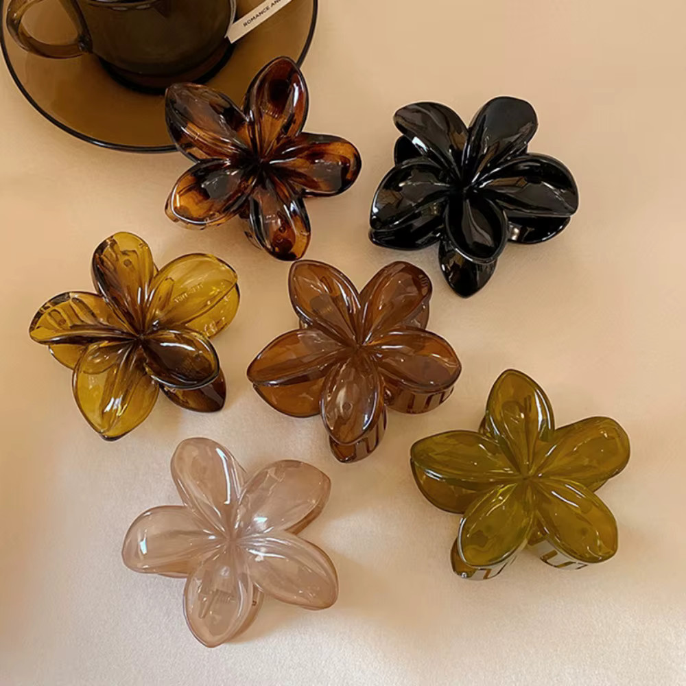 Pinces à cheveux princesse sirène Laser en forme de fleur pour femmes, 8cm/3,15 pouces, grande taill
