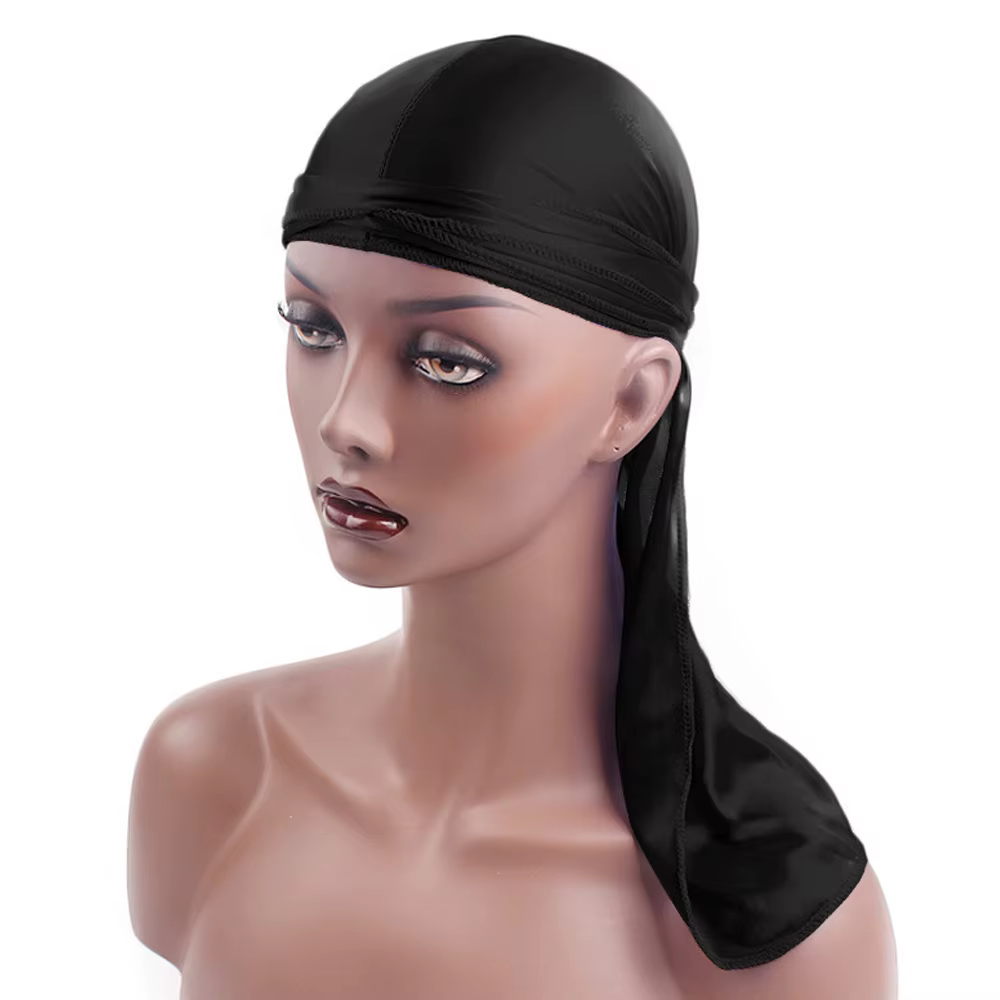 Turban en Satin à Longue Queue pour Homme et Femme, Unisexe, Bandeau de Sauna Hip Hop, Motard, 7,5