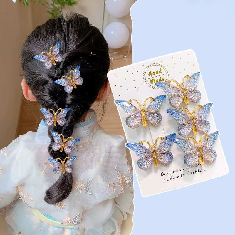 Épingles à cheveux pour bébé, 5 pièces, mignon, doux, stéréoscopique, dégradé de couleur, pinces à c