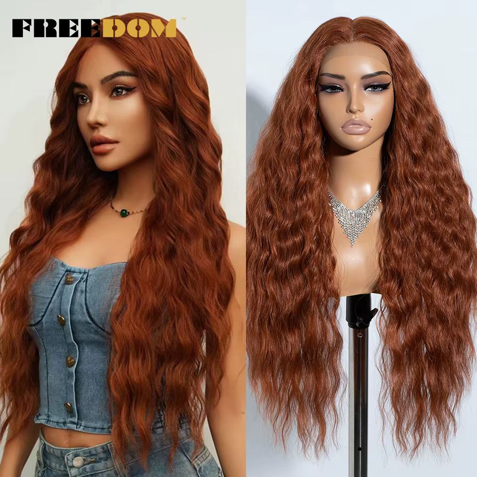 FREEDOM – perruque Lace Front Wig synthétique ondulée longue et profonde, perruque Lace Wig blonde o