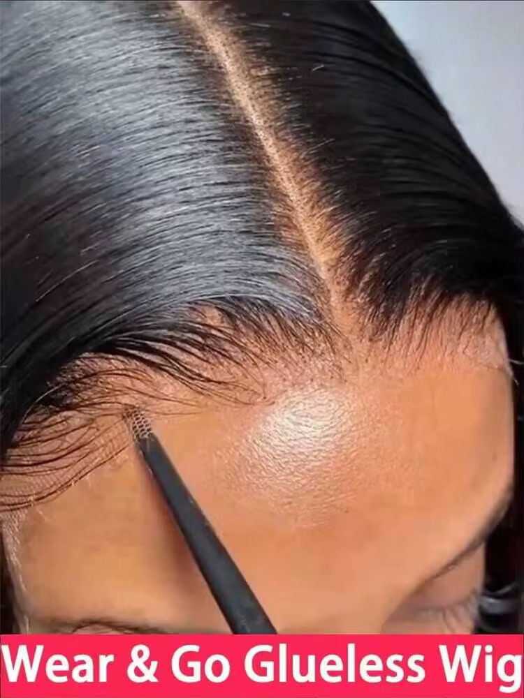 Perruque Lace Frontal Wig sans colle naturelle, cheveux lisses, 40 pouces, 6x5, pre-plucked, 13x6, H