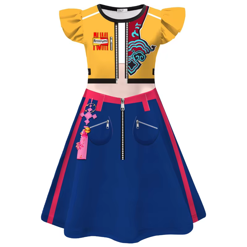 KPop Rumi Cosplay Costume perruque sac enfants filles Halloween carnaval bande dessinée-con fête jeu