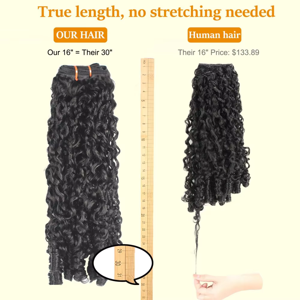 Lots de Cheveux Humains Bouclés Birmans 12A, Ondulés Type 3C4A, Non Traités, Bruts, à Coudre, Doux e