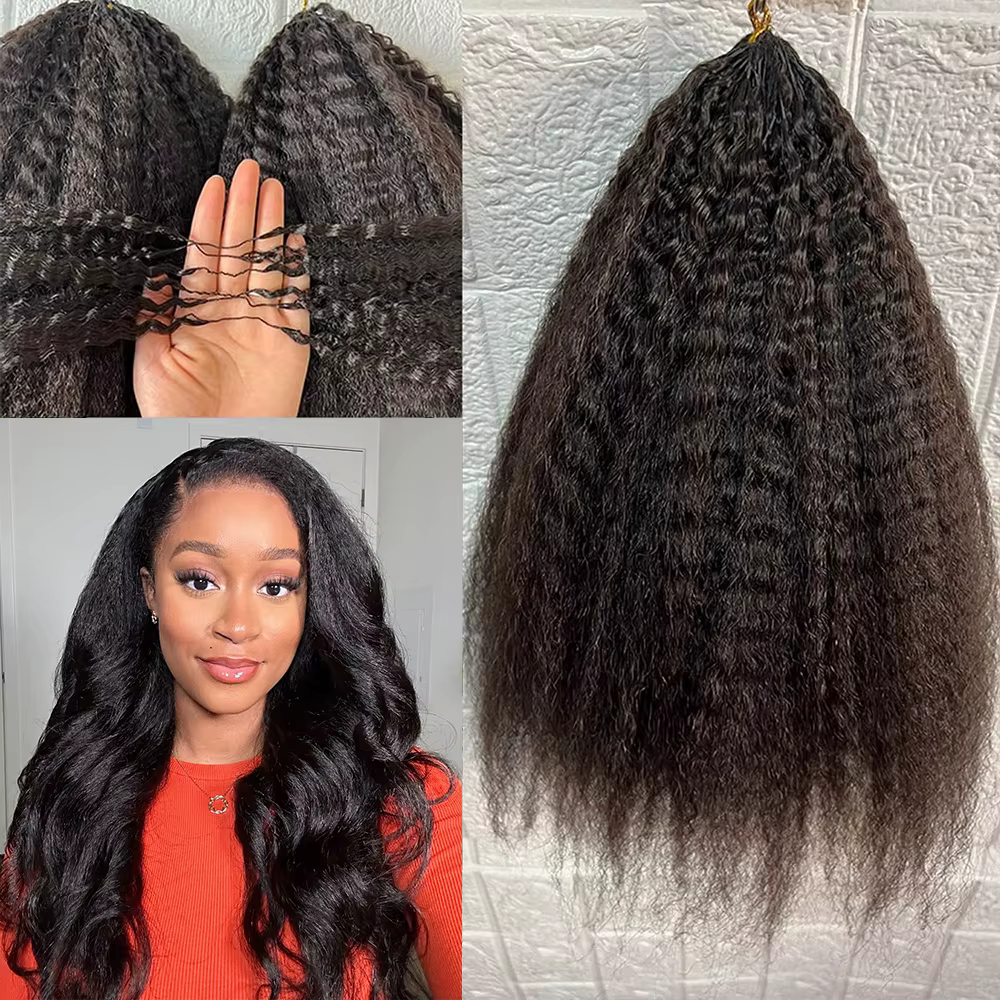 Cheveux humains au crochet : Kinky Straight, Kinky Curly, Lisse Baguette, Body Wave, Bouclés Birmans