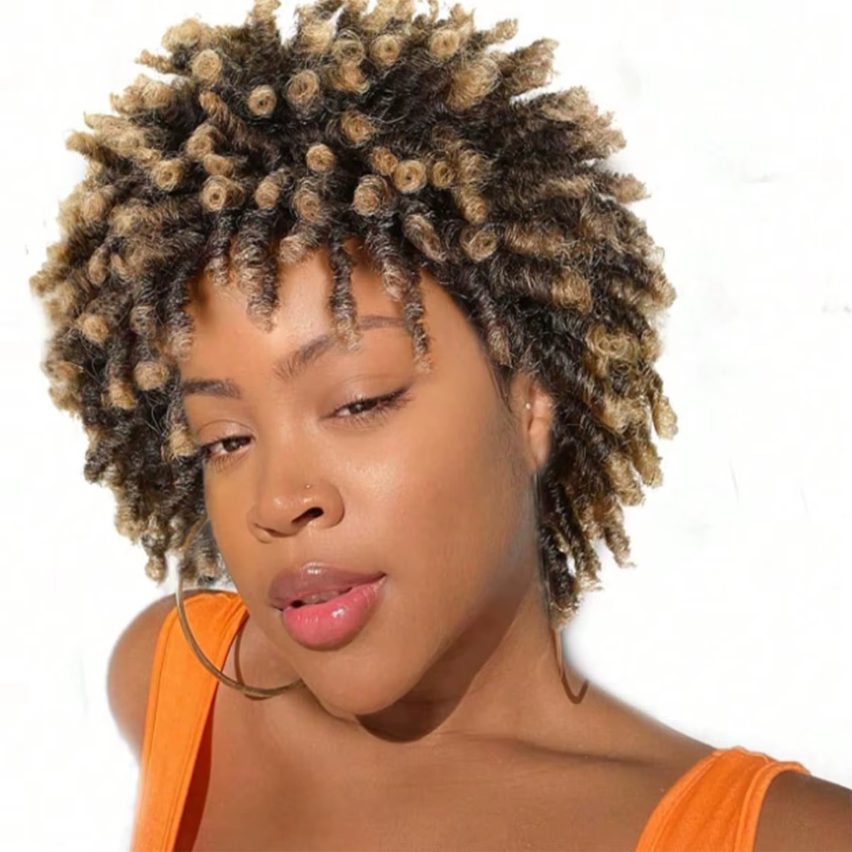Perruque courte en dreadlocks pour femmes et hommes noirs, faux locs afro, perruque synthétique tres