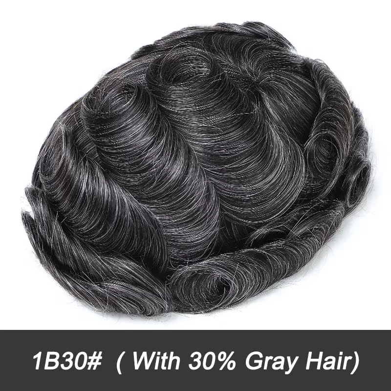 Prothèse capillaire mono 9*11 pour hommes, perruque en cheveux humains de 6 pouces, confortable et d