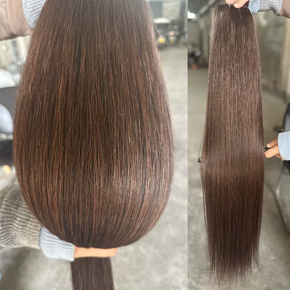 Mèches synthétiques lisses en os Orange, tissage de cheveux naturels, 24 à 32 pouces, Extensions cap