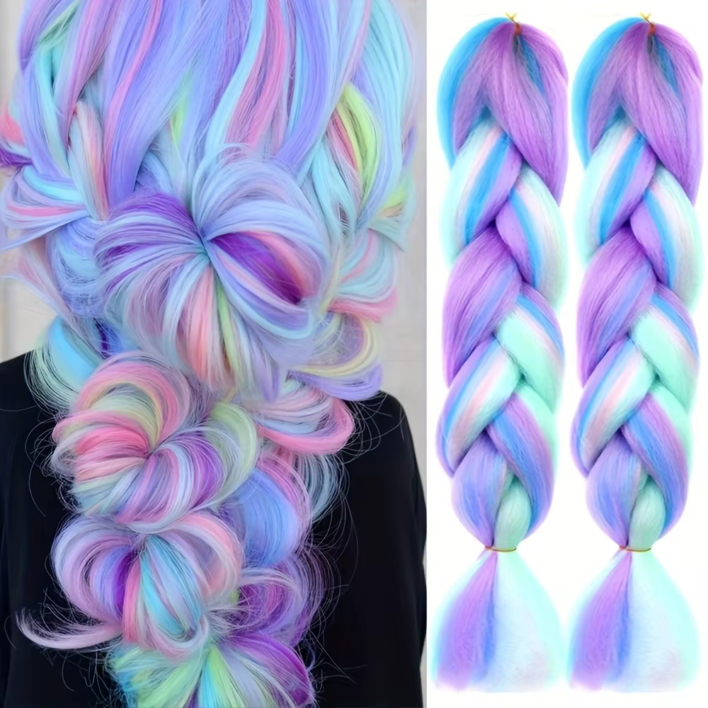 Tresses synthétiques longues de 24 pouces, 100g, extension capillaire au crochet