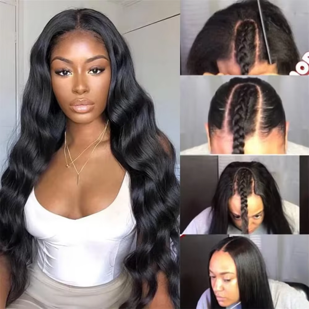 Perruque V-Part Cheveux Humains Ondulés pour Femmes, Densité 220, Prête à Porter, Couleur Naturelle,
