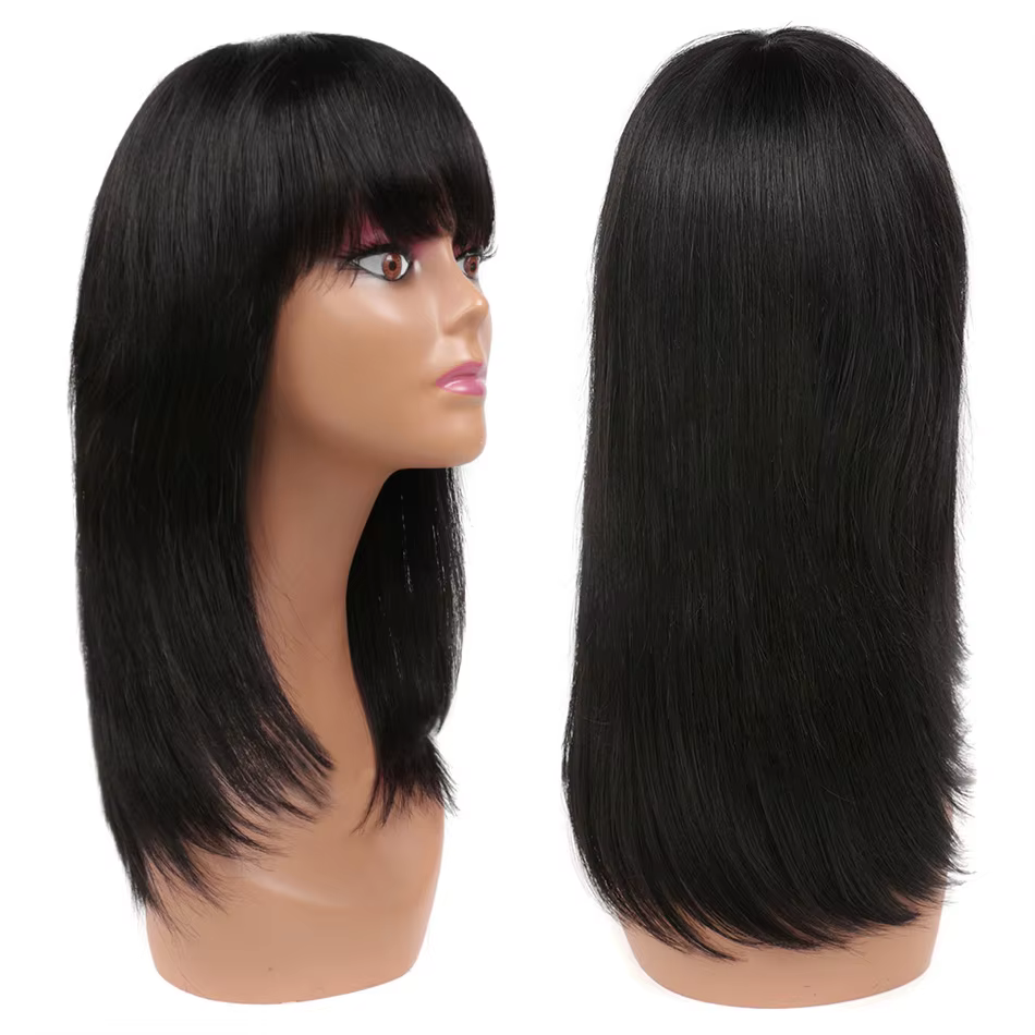 Perruques de cheveux humains droites avec frange Remy brésilien mignon Bob coupe perruque de cheveux