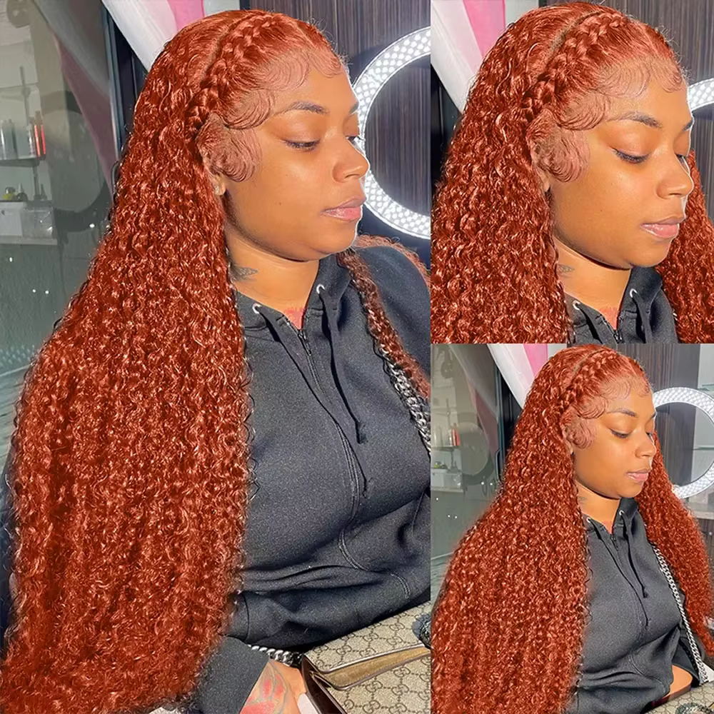 Perruques de cheveux humains Deep Wave 30 36 pouces, densité 250%, avec dentelle frontale 13x6, coul