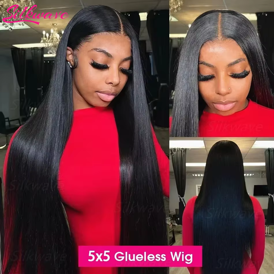 Perruques frontales en dentelle HD Silkwave 30 40 pouces 13x4 13x6, cheveux humains lisses, prêtes à