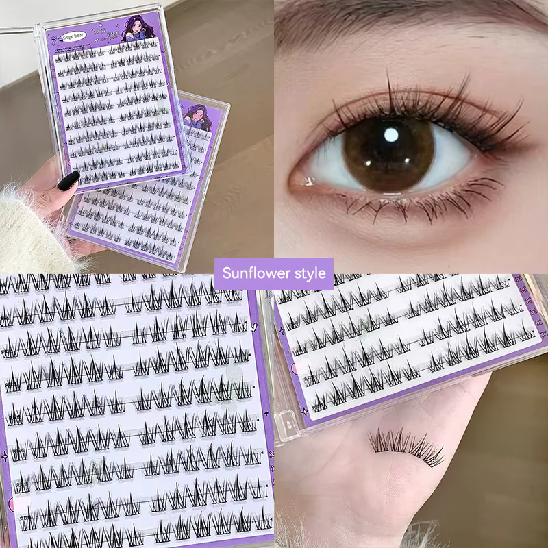 Gege Bear Faux cils sans colle – Application facile en 3 étapes, aspect naturel, parfaits pour les d