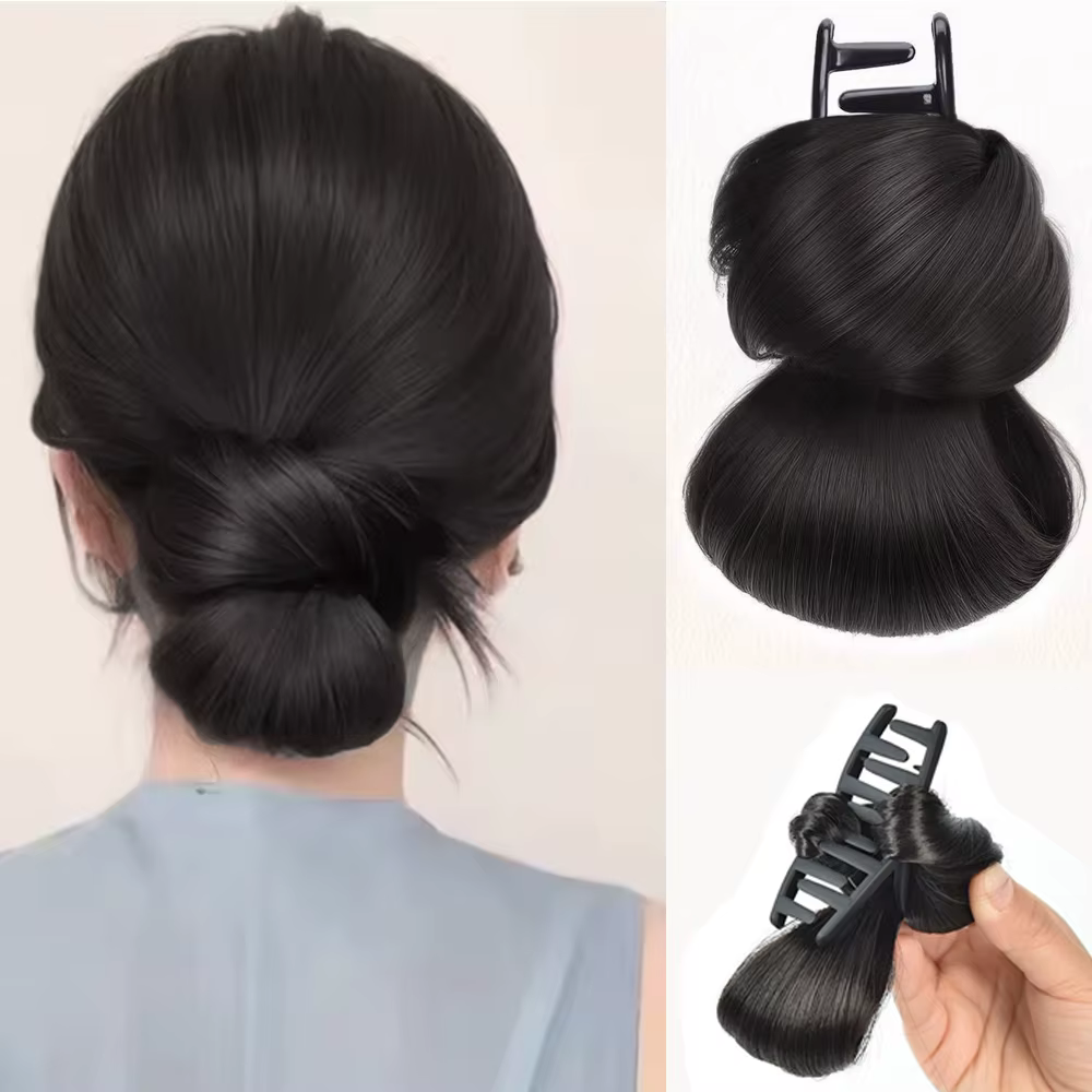 Queue de cheval synthétique à pince pour femme, tête de fleur, cheveux bouclés, perruque moelleuse, 